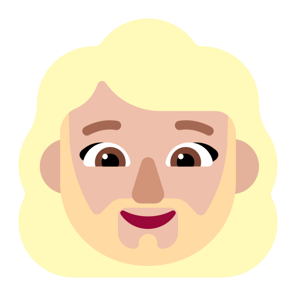 Woman Beard Flat Medium Light Vector