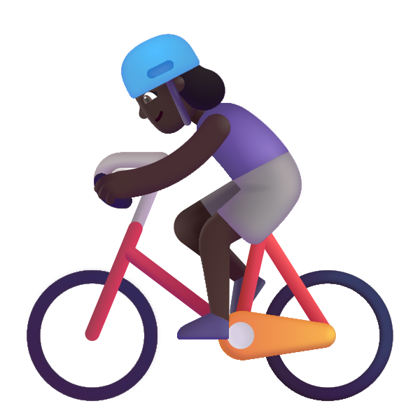Woman Biking Color Dark Vector