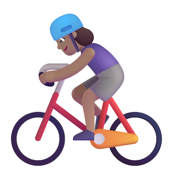 Woman Biking Color Medium Vector