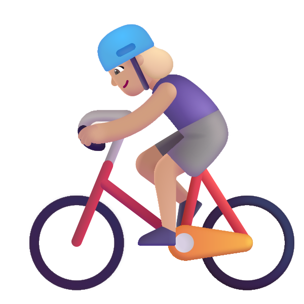 Woman Biking Color Medium Light
