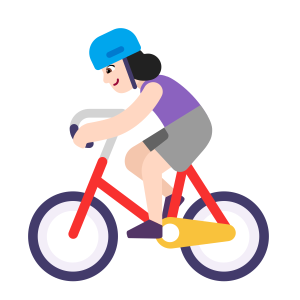 Woman Biking Flat Light Vector