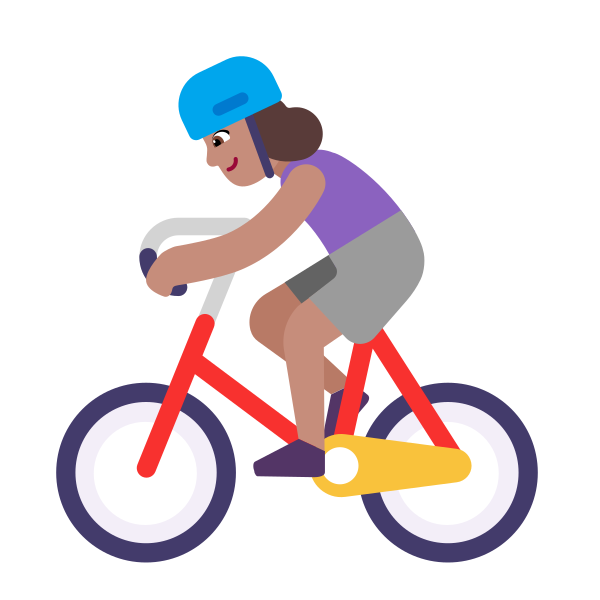 Woman Biking Flat Medium Vector
