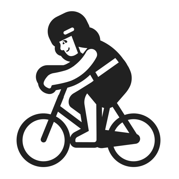 Woman Biking High Contrast Default Vector