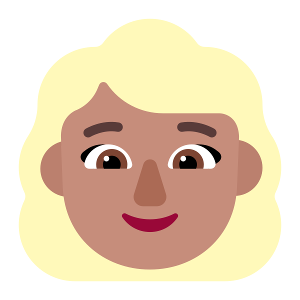 Woman Blonde Hair Flat Medium