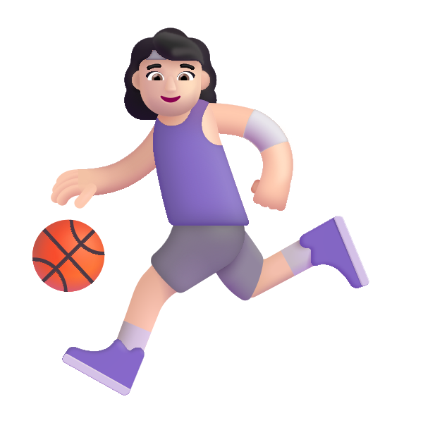Woman Bouncing Ball Color Light