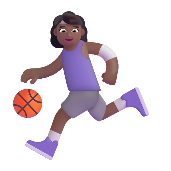 Woman Bouncing Ball Color Medium Dark Vector