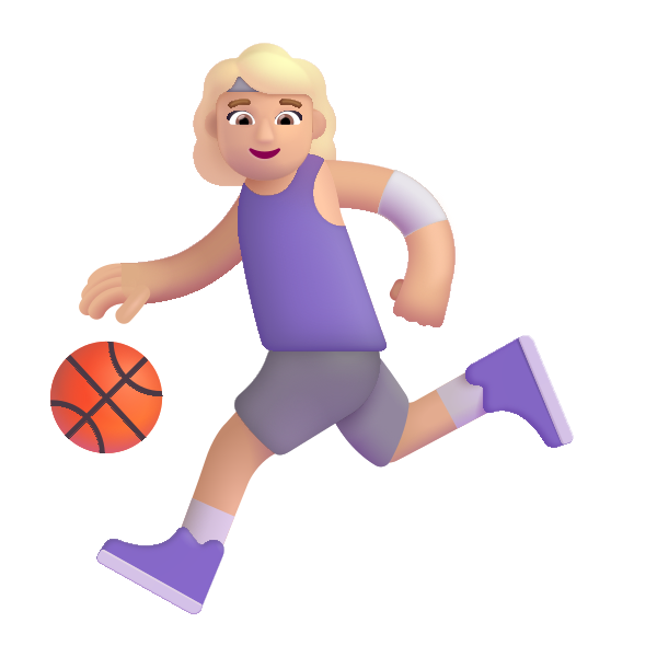 Woman Bouncing Ball Color Medium Light
