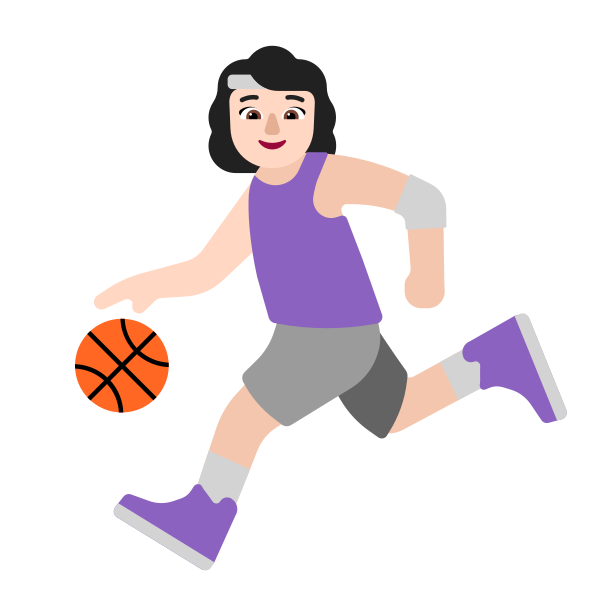 Woman Bouncing Ball Flat Light Vector