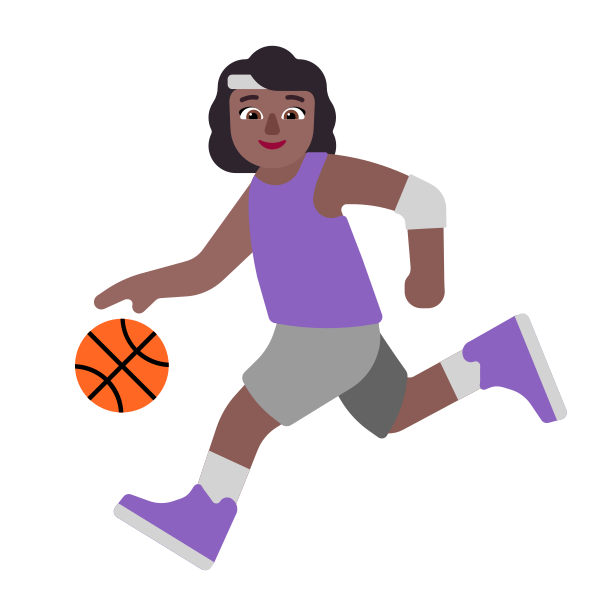 Woman Bouncing Ball Flat Medium Dark Vector