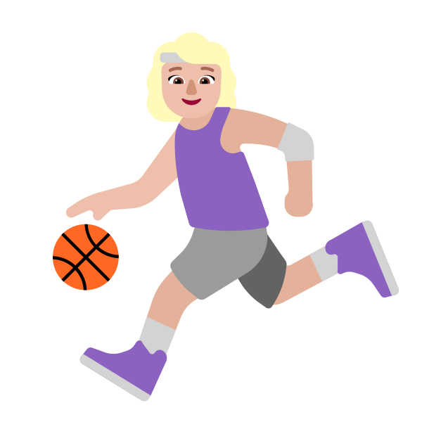 Woman Bouncing Ball Flat Medium Light Vector