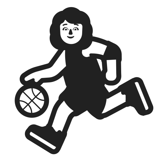 Woman Bouncing Ball High Contrast Default Vector