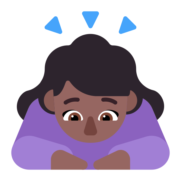 Woman Bowing Flat Medium Dark Vector