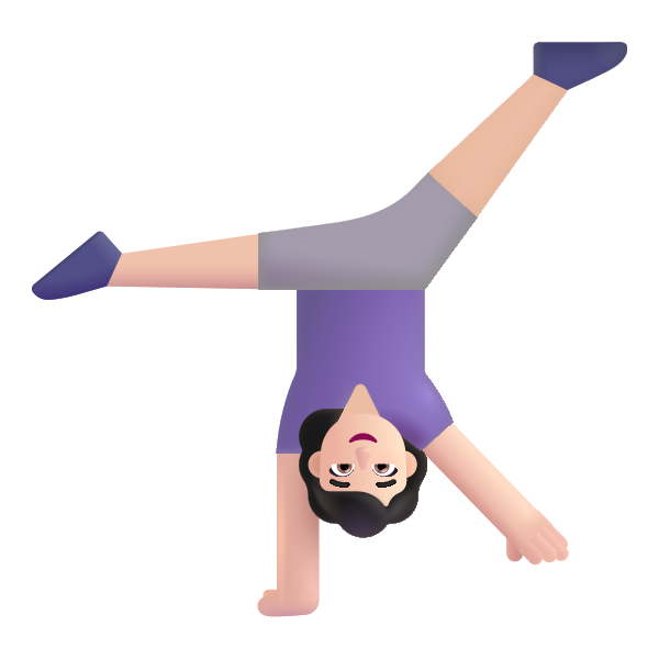 Woman Cartwheeling Color Light Vector