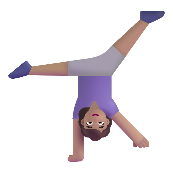 Woman Cartwheeling Color Medium Vector