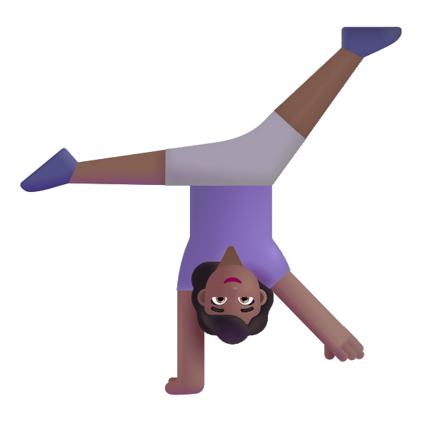Woman Cartwheeling Color Medium Dark