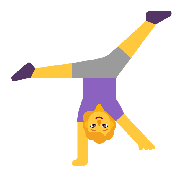 Woman Cartwheeling Flat Default Vector