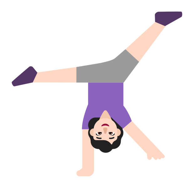 Woman Cartwheeling Flat Light Vector