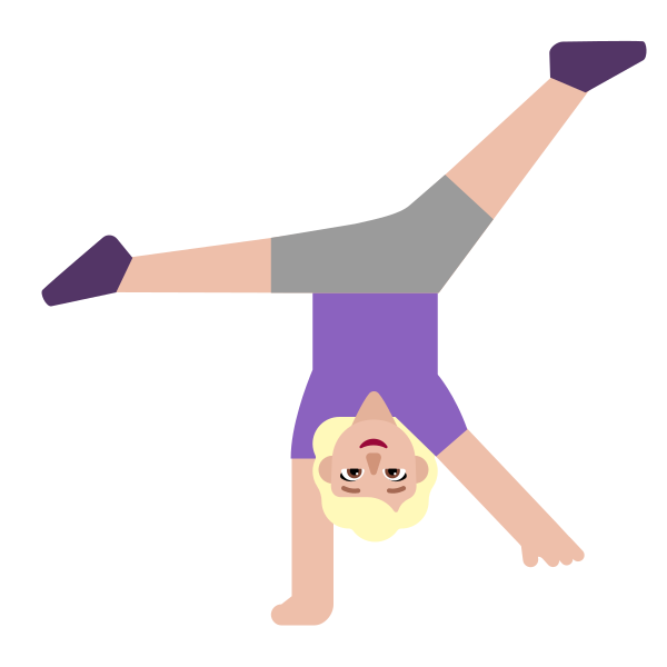Woman Cartwheeling Flat Medium Light