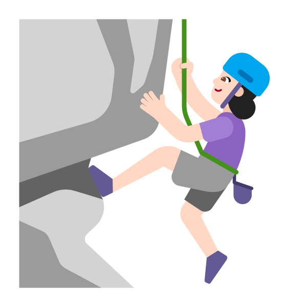 Woman Climbing Flat Light