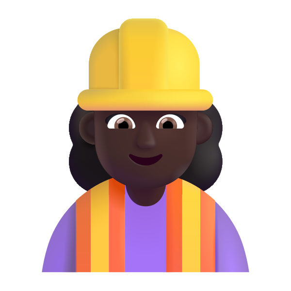 Woman Construction Worker Color Dark Vector