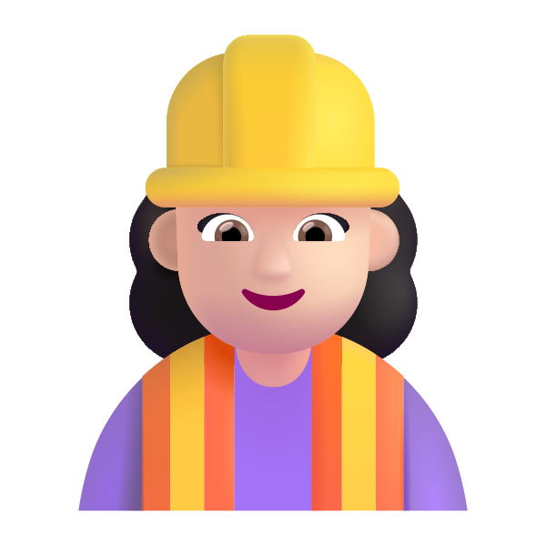 Woman Construction Worker Color Light Vector