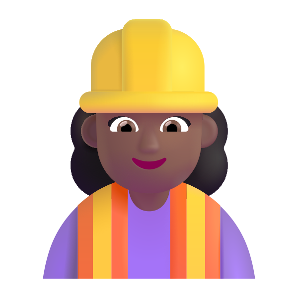 Woman Construction Worker Color Medium Dark Vector