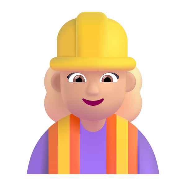 Woman Construction Worker Color Medium Light Vector