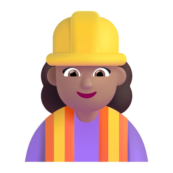 Woman Construction Worker Color Medium Vector