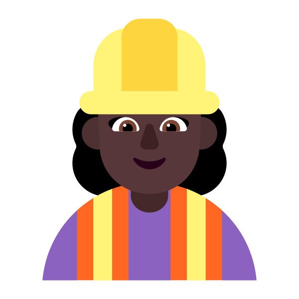 Woman Construction Worker Flat Dark Vector