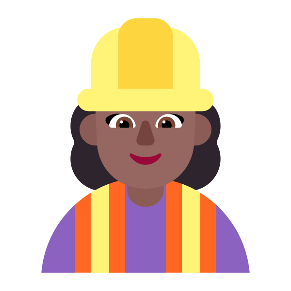 Woman Construction Worker Flat Medium Dark