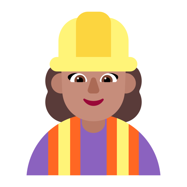 Woman Construction Worker Flat Medium Vector