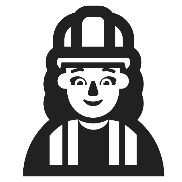 Woman Construction Worker High Contrast Default Vector