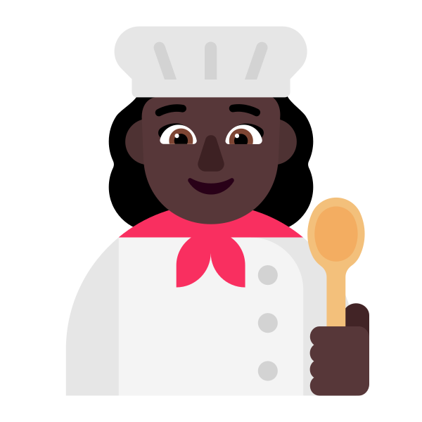 Woman Cook Flat Dark Vector