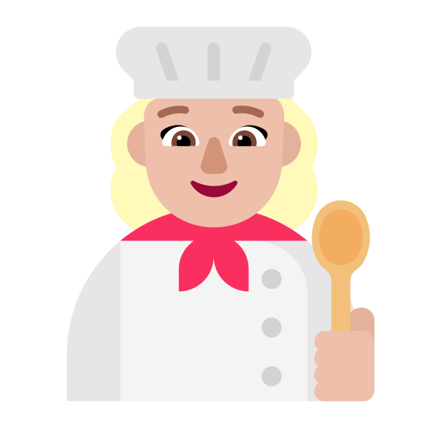 Woman Cook Flat Medium Light Vector