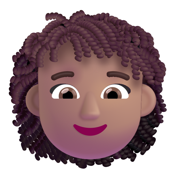 Woman Curly Hair Color Medium