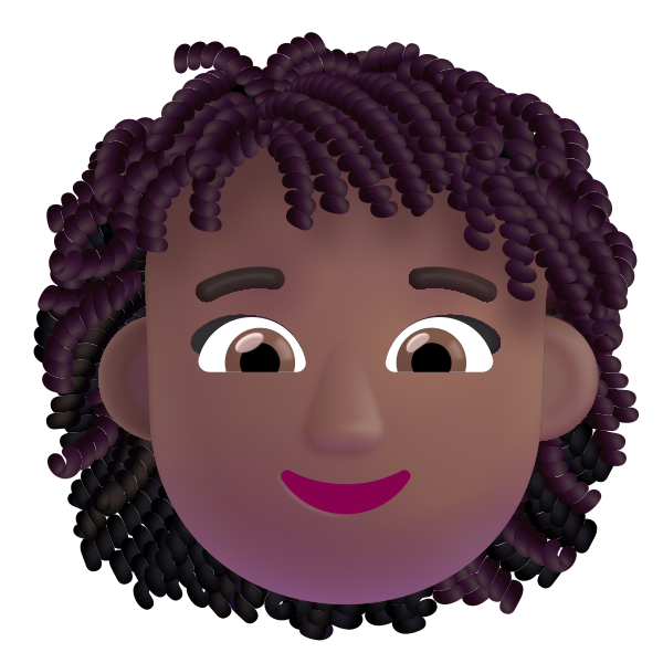 Woman Curly Hair Color Medium Dark Vector