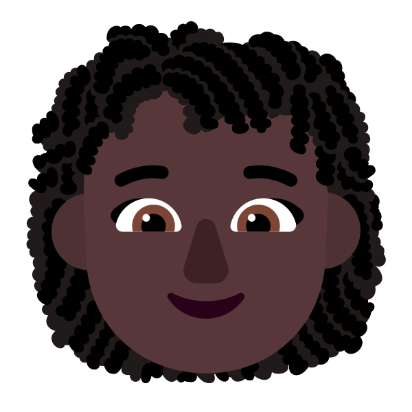 Woman Curly Hair Flat Dark