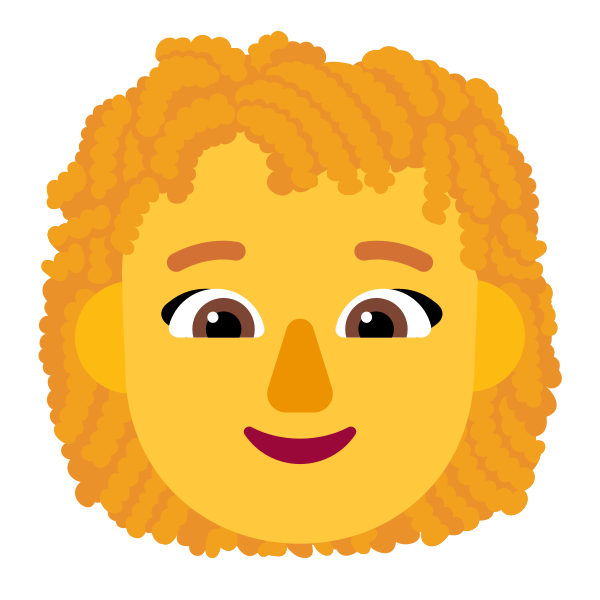 Woman Curly Hair Flat Default Vector
