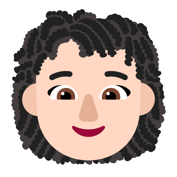 Woman Curly Hair Flat Light Vector