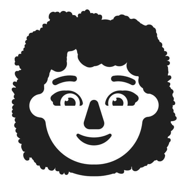 Woman Curly Hair High Contrast Default