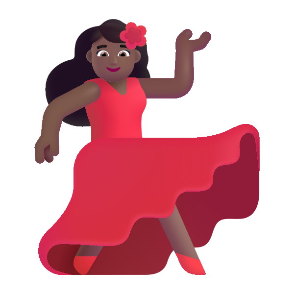 Woman Dancing Color Medium Dark Vector