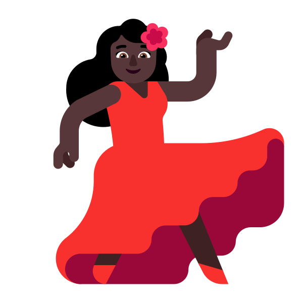 Woman Dancing Flat Dark Vector