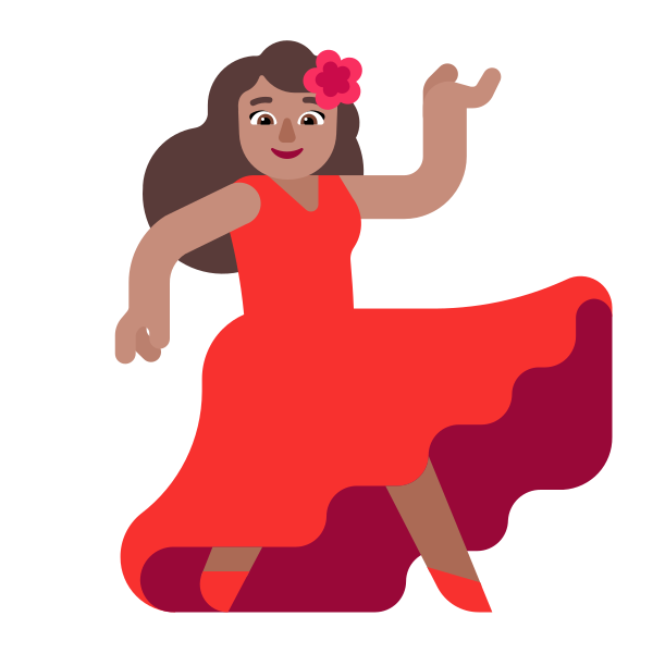 Woman Dancing Flat Medium Vector
