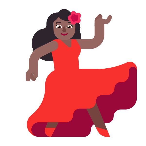 Woman Dancing Flat Medium Dark Vector