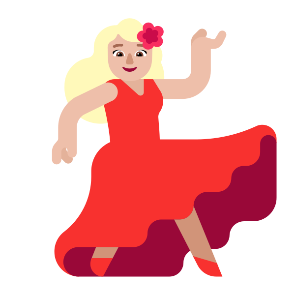 Woman Dancing Flat Medium Light