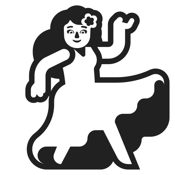 Woman Dancing High Contrast Default Vector