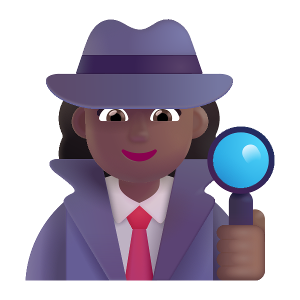 Woman Detective Color Medium Dark Vector