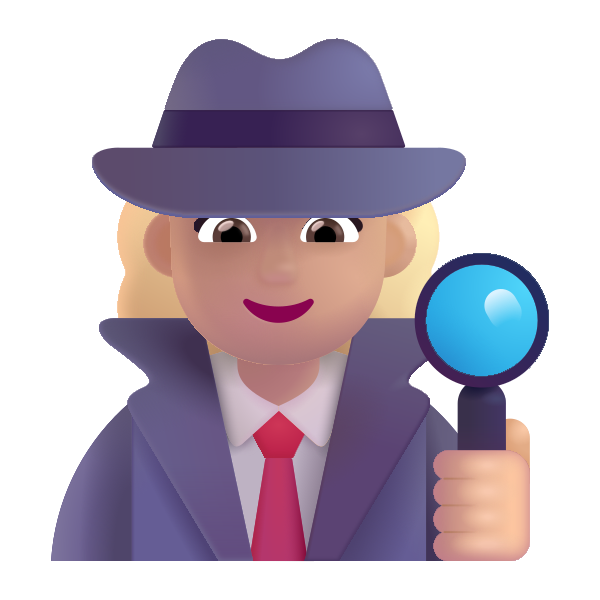 Woman Detective Color Medium Light Vector