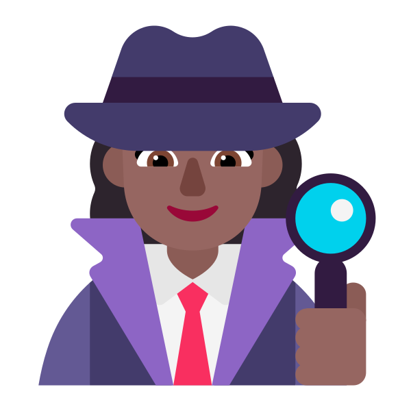 Woman Detective Flat Medium Dark Vector