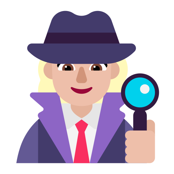 Woman Detective Flat Medium Light